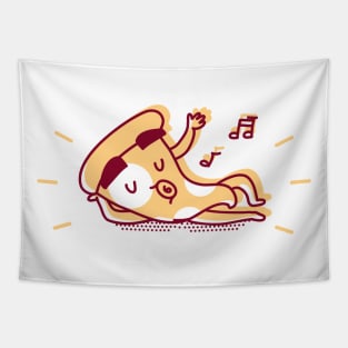 Singing Chilling Pizza Slice Tapestry