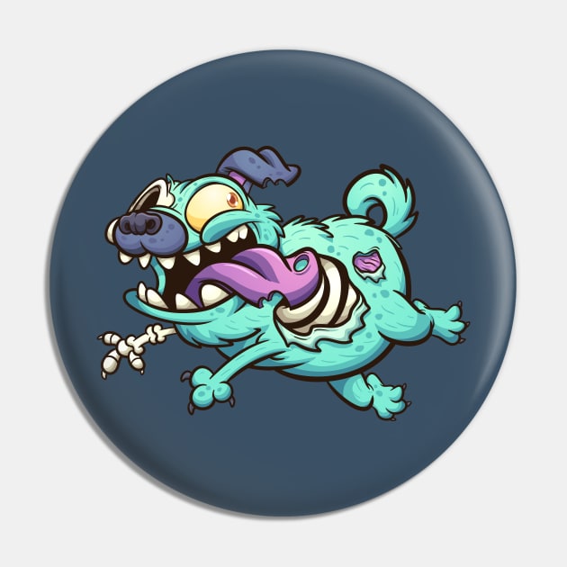 Zombie Pug Pin by memoangeles