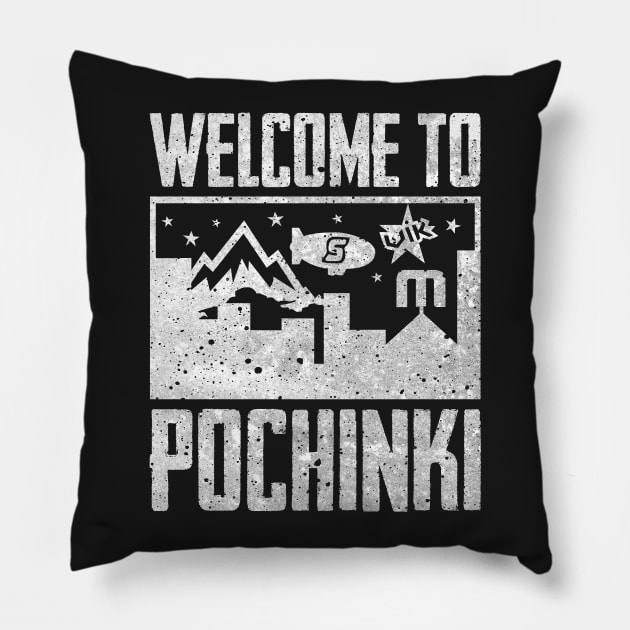 Welcome to Pochinki PUBG Pillow by Bomdesignz