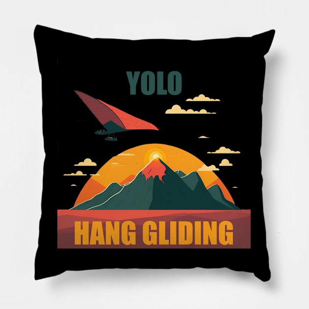 Yolo - Hang Gliding Pillow by i2studio