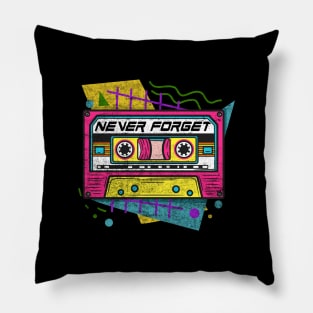 90s Never Forget - Vintage Cassette T-Shirt Pillow