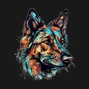 Pop Art Style German shepherd Artwork T-Shirt