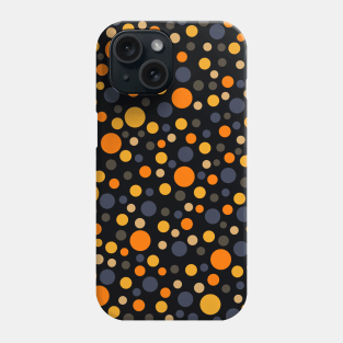 Autumn Colors Polka Dots on Black Phone Case