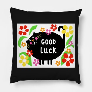 Lucky Black Cat Pillow