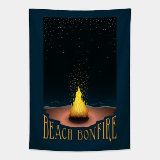 Beach Bonfire Tapestry