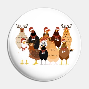 Cute Christmas Chickens Farm Animals Christmas Pin