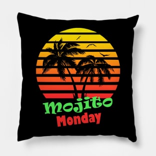 Mojito Monday 80s Sunset Pillow