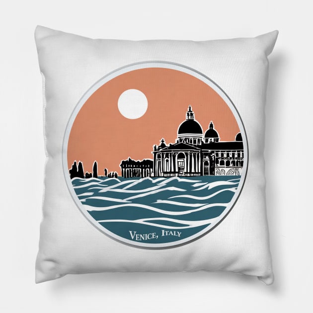 Sticker - Sunset Serenity in Venice, Italy Pillow by POD24