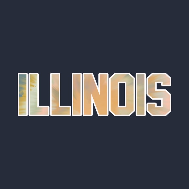 Illinois Jersey Letter State Tie Dye Pastel by maccm