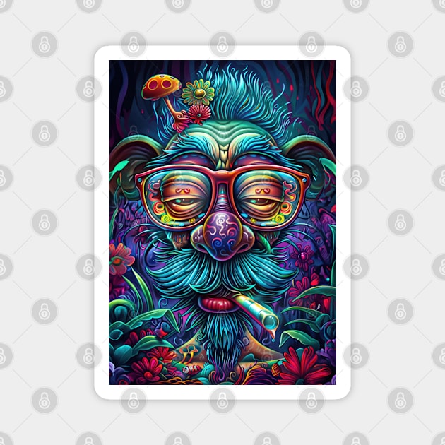 Mystic Guardian of the Mushroom Grove Magnet by TooplesArt