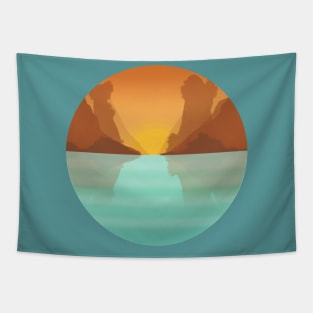 Sunset in the Mountains Tapestry