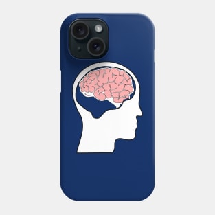 Look Forward, Think Back - Reversed Brain -pink white Phone Case