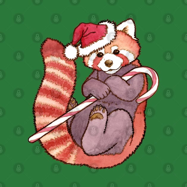 Sweet Fantasy Santa Red Panda by MarinaIllustration