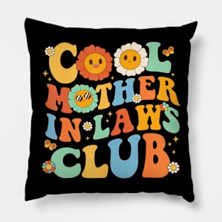 Cool Mother In Laws Club Groovy Mother'S Day Floral Pillow