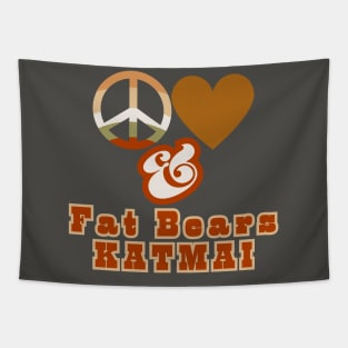 Peace Love & Fat Bears KATMAI - Pacific Northwest Style in Groovy Retro Cedar Colorway Tapestry