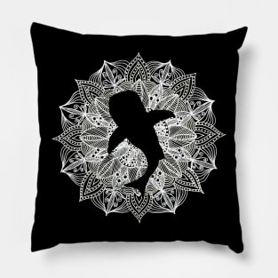 White Mandala Circle Whale Shark Pillow