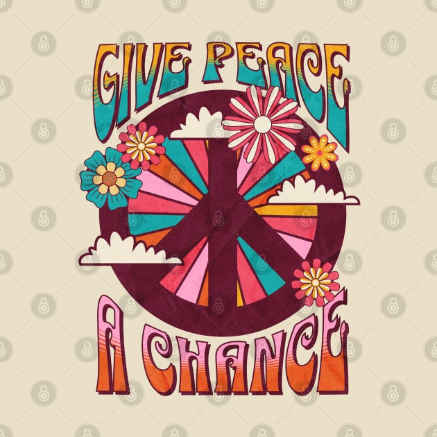 Groovy Peace Sign Retro 60s Style by 2HivelysArt