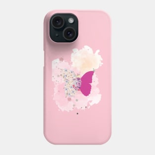Purple Butterfly and Flower Phone Case