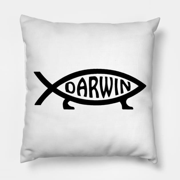 Darwin Fish Pillow by WFLAtheism