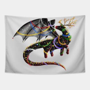 Kawaii Christmas Dragon - Without Background Tapestry