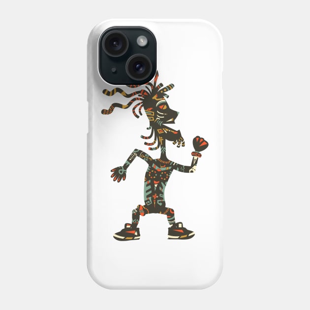 African tribal party man dancing Phone Case by ComPix
