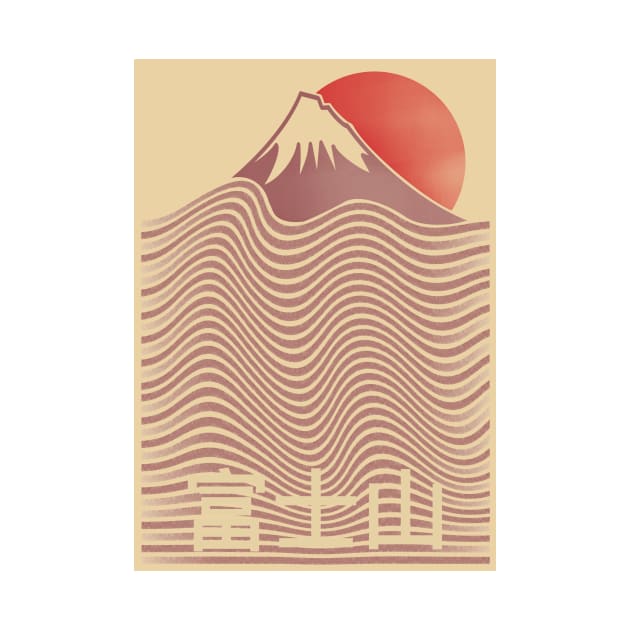 Mount Fuji in Vintage Style by arcanumstudio