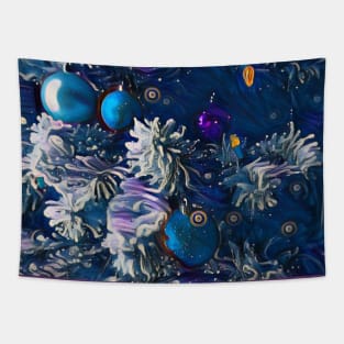 Pretty Christmas tree scene Tapestry