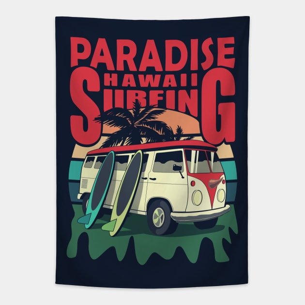 Hawaii surfing Tapestry by PedroVale