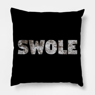 Swole Grunge Text - Gym Workout Design Pillow