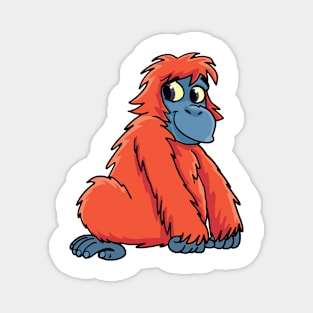 orange orangutan looks at us with a smile Magnet