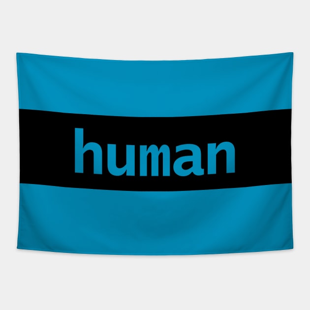 Minimal Typography Human Black Stripe Tapestry by ellenhenryart