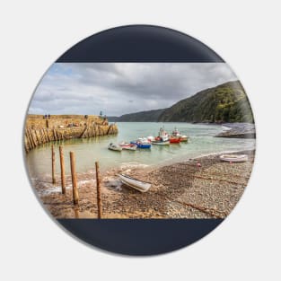 Clovelly Fishing Boats, North Devon, England Pin