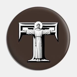 AI Saint Francis of Assisi as a Franciscan Tau Expressionist Effect 2 Pin