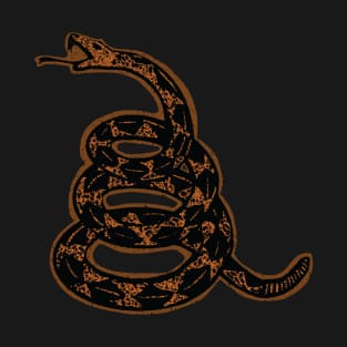 Brown Distressed 80s Retro Forestry Gadsden Snake T-Shirt