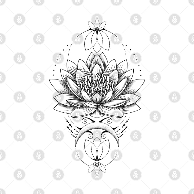 Lotus flower. Indian style oriental design by ilhnklv