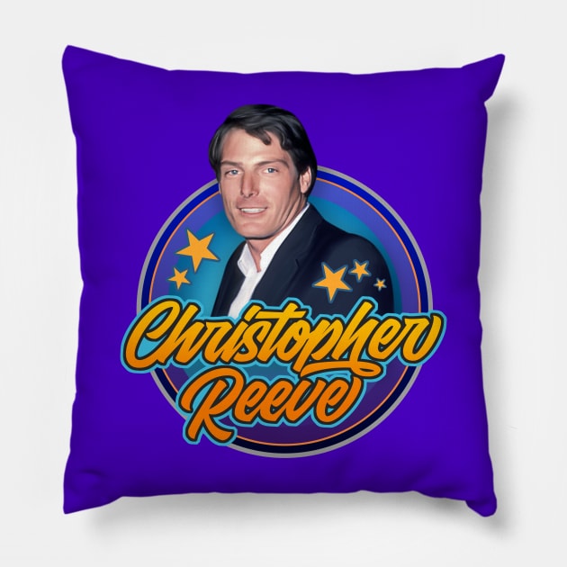 Christopher Reeve 80s Pillow by Trazzo