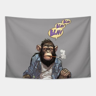 Stoned Monkey Blah Blah Blah Monkey Thoughts Tapestry