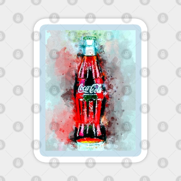 Watercolor Coke Bottle Magnet by danieljanda
