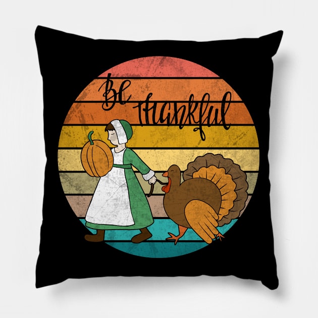 Thanksgiving Pilgrim and Turkey Pillow by valentinahramov