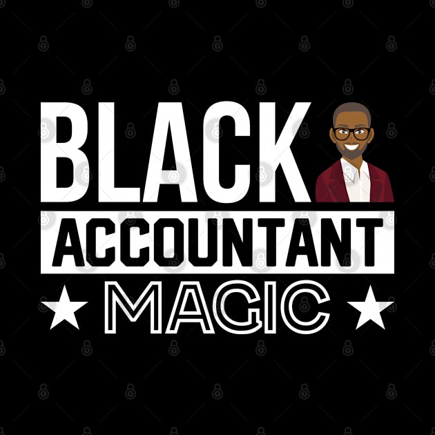 Black Accountant magic  Accounting tax season numbers by Caskara