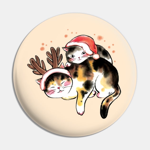 Xmas Reindeer cat Pin by juliewu