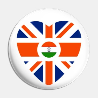 British Indian Multinational Patriot Flag Series (Heart) Pin