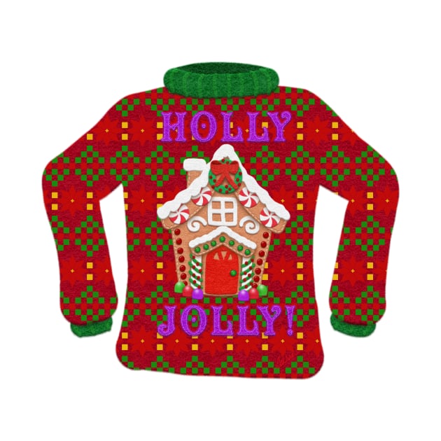 Tacky Christmas Sweater | Gingerbread House | Cherie's Art(c)2021 by CheriesArt