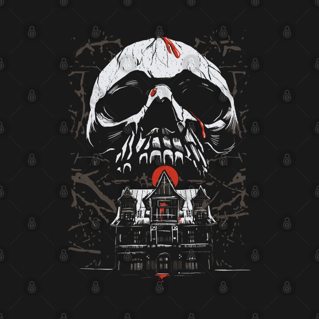 Haunted House Skull Goth Design by Kali Space