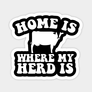 Home Is Where My Herd Is - Happy Farmer Farming Gift Magnet