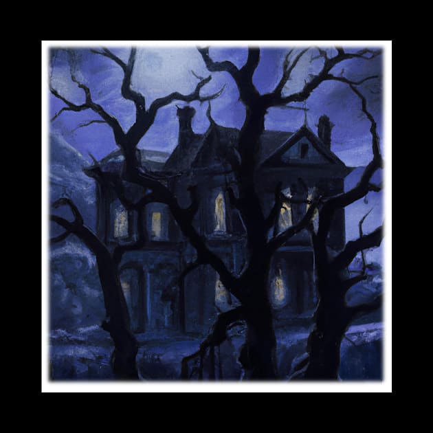 Spooky House at Night by Starbase79