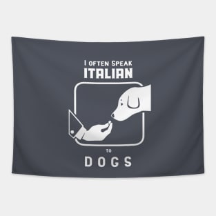 Funny Italian hand gesture and a doggo Tapestry