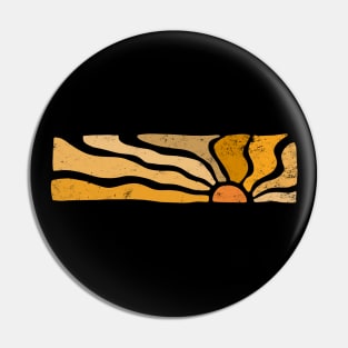 Retro Sunset Waves Pin