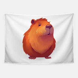 Cute Cartoon Capybara Illustration with friendly smiling face Tapestry