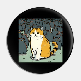 Cute Cat Alone In The Night - Cat Lover Pin